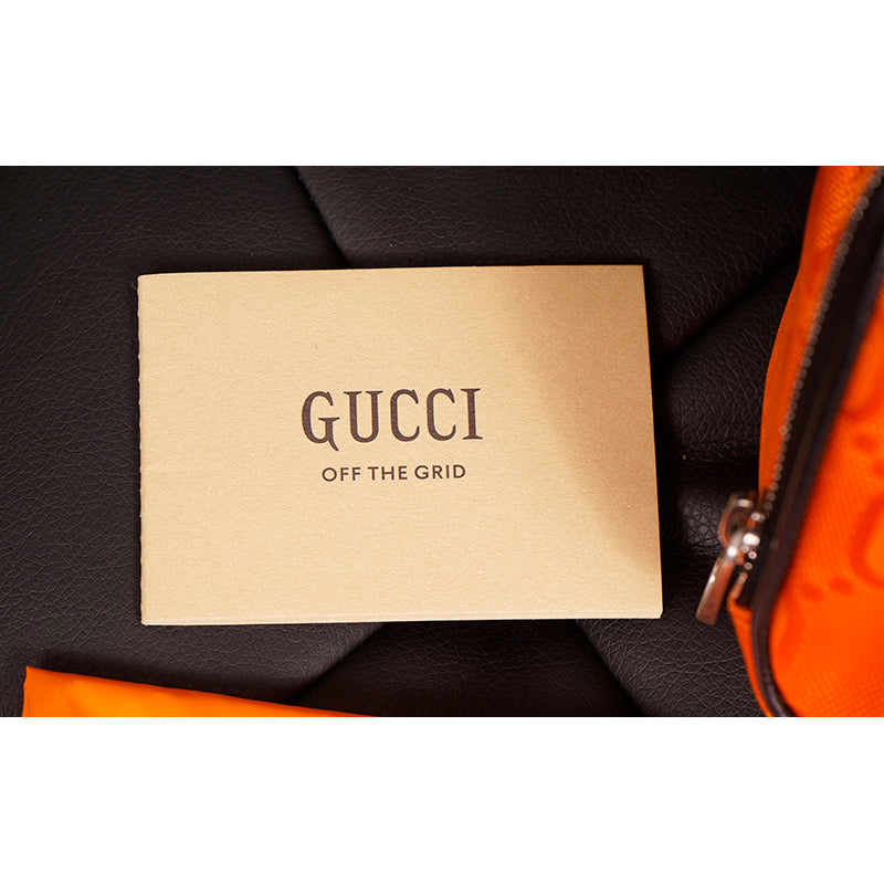 NEW $1,125 GUCCI Orange OFF THE GRID Nylon Monogram Shoulder/Crossbody 2-WAY BAG