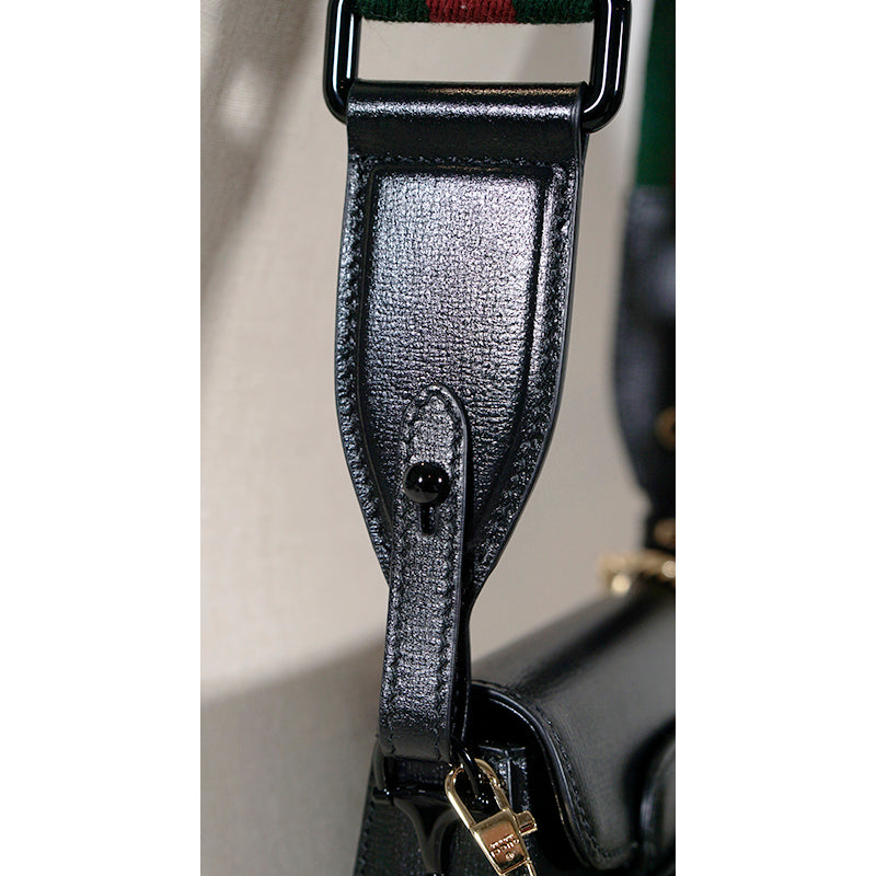 NEW $1,790 GUCCI Black Leather Nano Mini HORSEBIT 1955 BAG w 2 Removable STRAPS