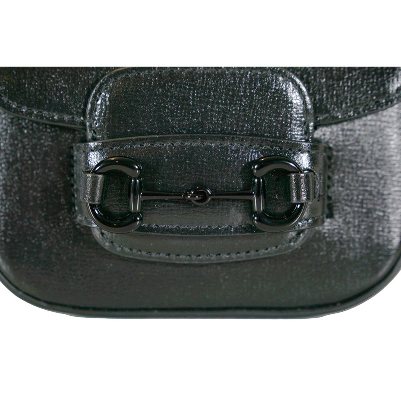 NEW $1,790 GUCCI Black Leather Nano Mini HORSEBIT 1955 BAG w 2 Removable STRAPS