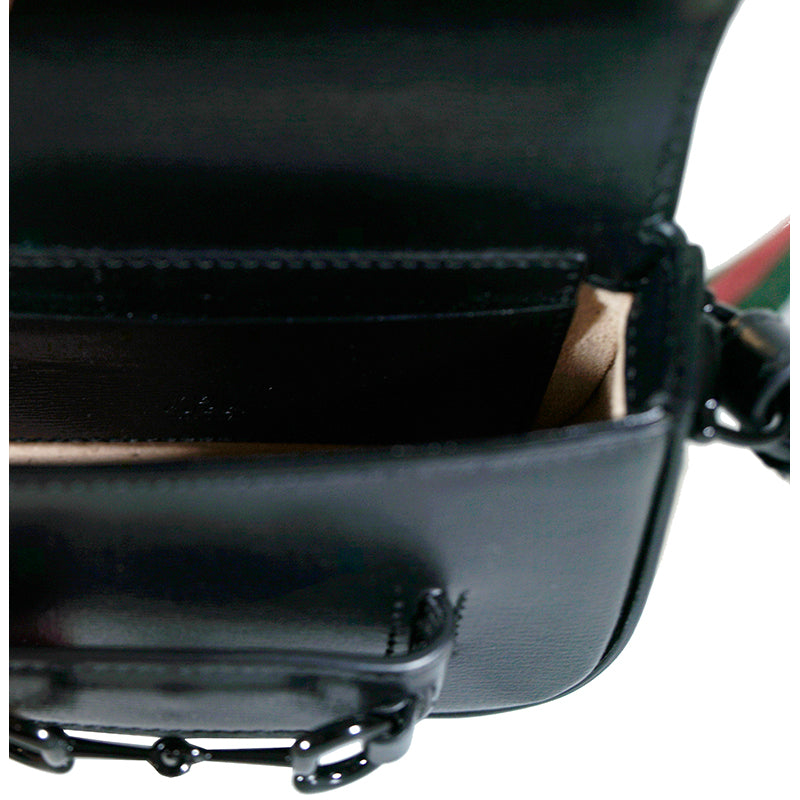 NEW $1,790 GUCCI Black Leather Nano Mini HORSEBIT 1955 BAG w 2 Removable STRAPS