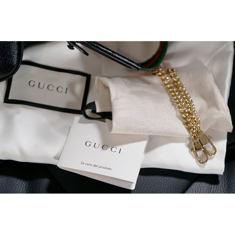 NEW $1,790 GUCCI Black Leather Nano Mini HORSEBIT 1955 BAG w 2 Removable STRAPS