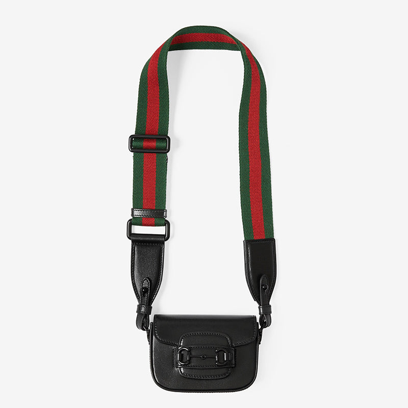 NEW $1,790 GUCCI Black Leather Nano Mini HORSEBIT 1955 BAG w 2 Removable STRAPS