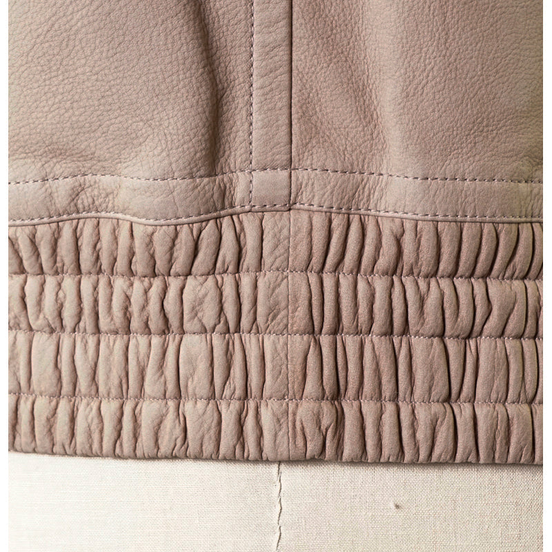 sz 42 VINTAGE $3,000 GUCCI Tan LEATHER NUBUCK SHEARLING LINED Bomber JACKET EUC