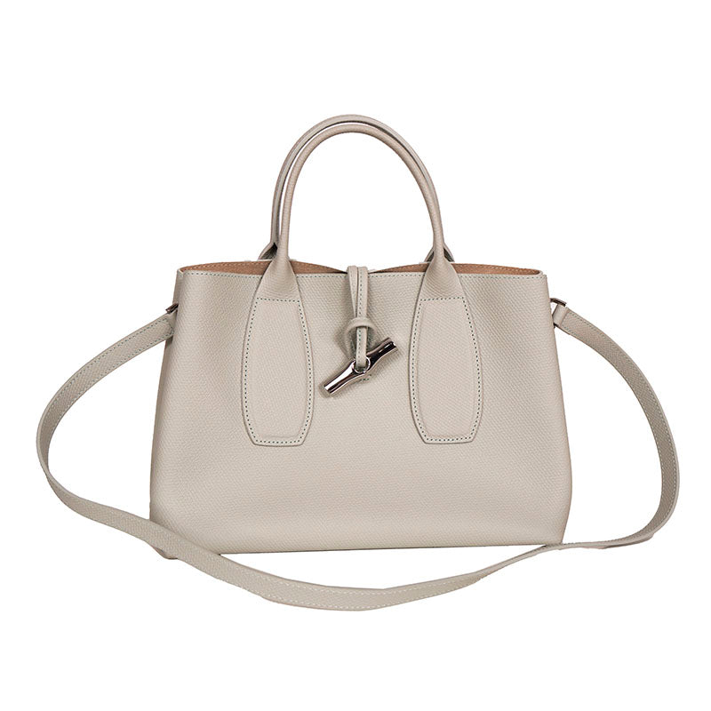 NEW $585 LONGCHAMP Mint Green Leather ROSEAU Medium TOTE BAG & STRAP Retired Col
