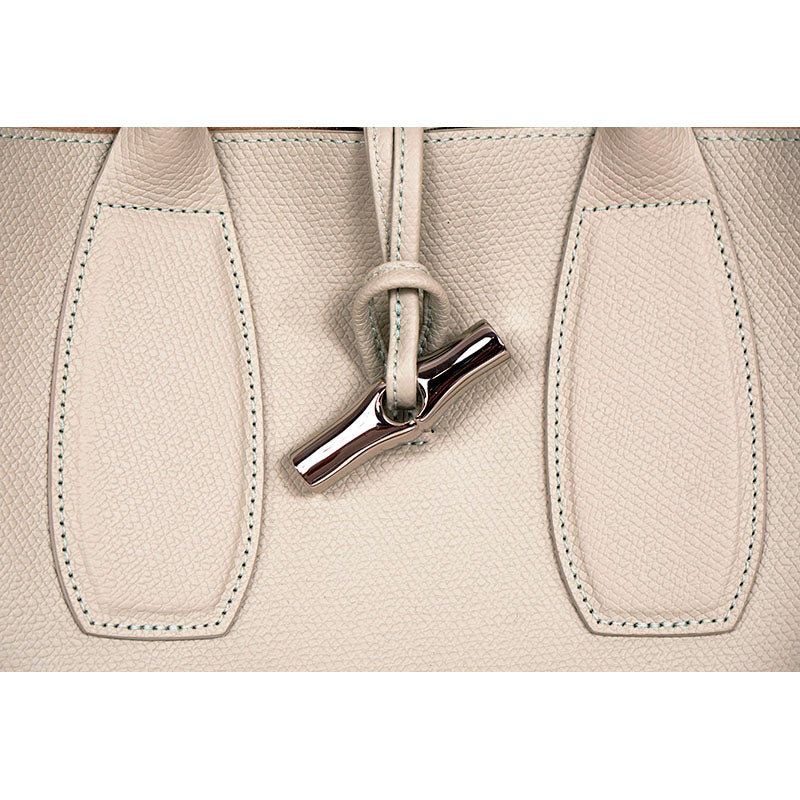 NEW $585 LONGCHAMP Mint Green Leather ROSEAU Medium TOTE BAG & STRAP Retired Col