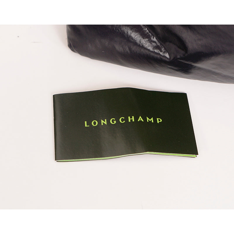 NEW $370 LONGCHAMP Black Nylon Le Pliage ALPIN PUFFER Travel HOBO MESSENGER BAG