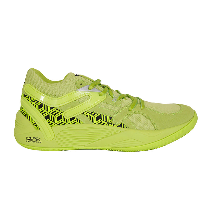 46 US 13 NEW $590 MCM x Puma TRC Blaze Court ACID LIME GREEN Low Top SNEAKERS