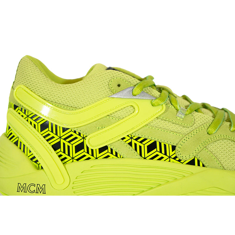 46 US 13 NEW $590 MCM x Puma TRC Blaze Court ACID LIME GREEN Low Top SNEAKERS