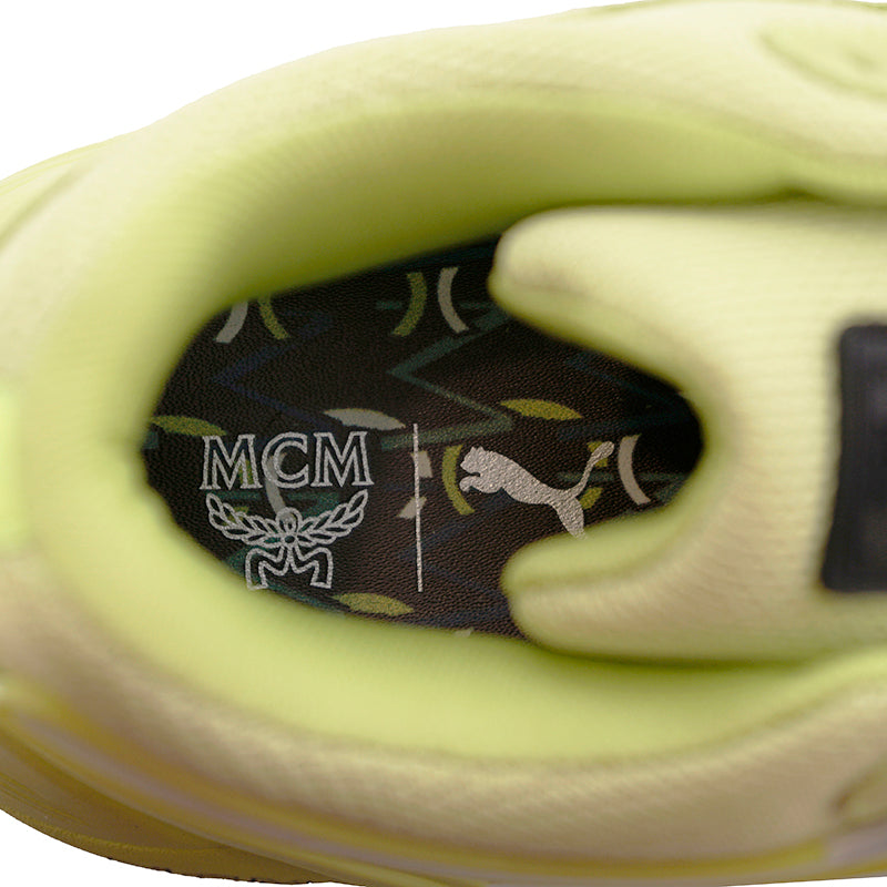 46 US 13 NEW $590 MCM x Puma TRC Blaze Court ACID LIME GREEN Low Top SNEAKERS