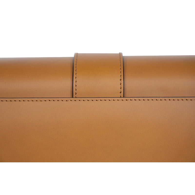 NEW $1,530 MCM Tan Cognac Leather CUBIC LOGO TRACY Shoulder/Crossbody Medium BAG