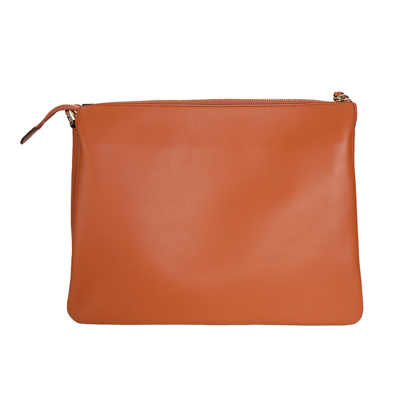 NEW $1,400 MCM Cognac Tan Nappa Leather MODE TRAVIA LOGO Medium 2-Way BAG Italy