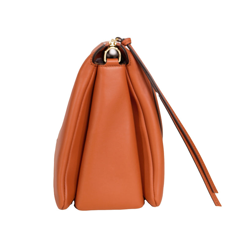 NEW $1,400 MCM Cognac Tan Nappa Leather MODE TRAVIA LOGO Medium 2-Way BAG Italy