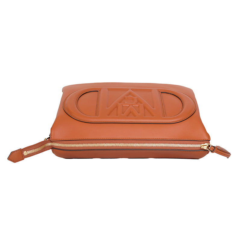 NEW $1,400 MCM Cognac Tan Nappa Leather MODE TRAVIA LOGO Medium 2-Way BAG Italy