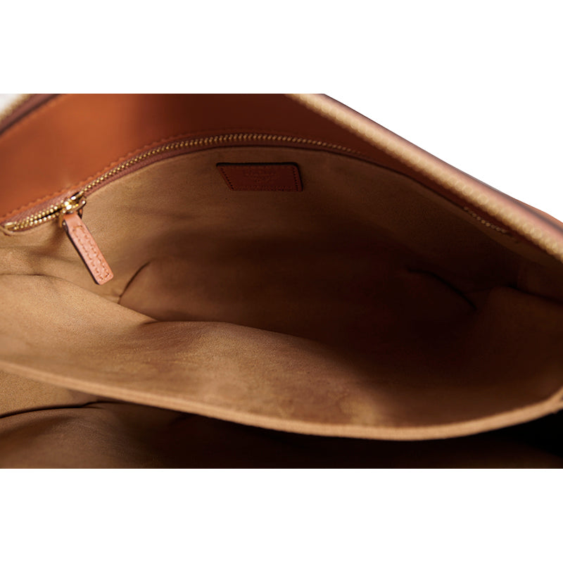 NEW $1,400 MCM Cognac Tan Nappa Leather MODE TRAVIA LOGO Medium 2-Way BAG Italy