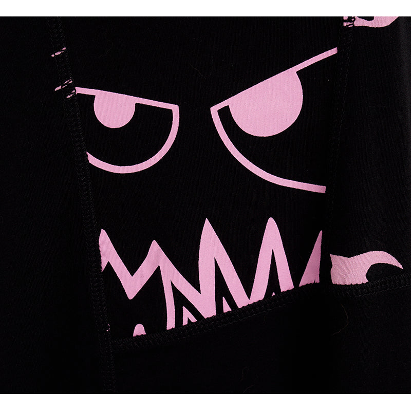 sz XS NEW $395 ALEXANDER MCQUEEN MCQ Black PINK MONSTER SWALLOW T-Shirt DRESS