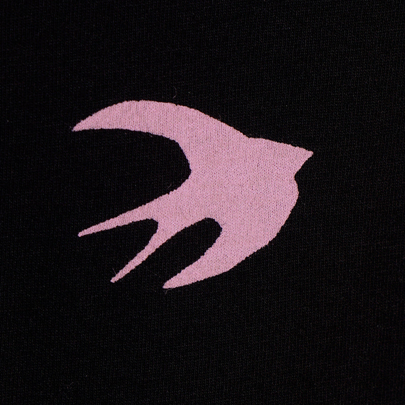 sz XS NEW $395 ALEXANDER MCQUEEN MCQ Black PINK MONSTER SWALLOW T-Shirt DRESS