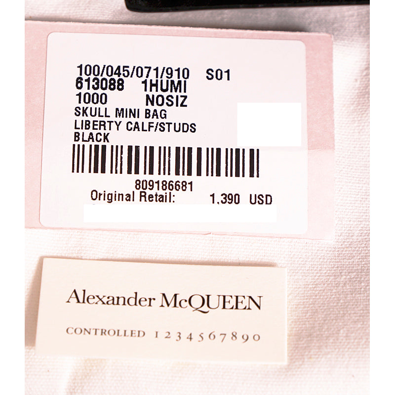 NEW $1390 ALEXANDER MCQUEEN Black STUDDED Leather SKULL Crossbody FLAP BAG NIB