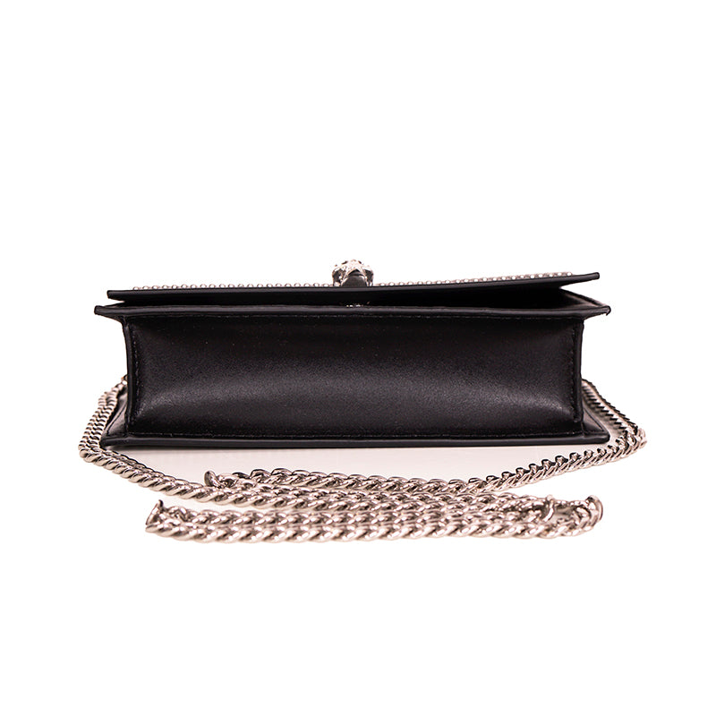 NEW $1390 ALEXANDER MCQUEEN Black STUDDED Leather SKULL Crossbody FLAP BAG NIB