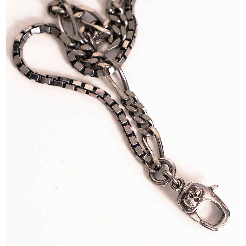 NEW $520 ALEXANDER MCQUEEN Silver Tone Brass SPIDER SKULL Double Chain BRACELET