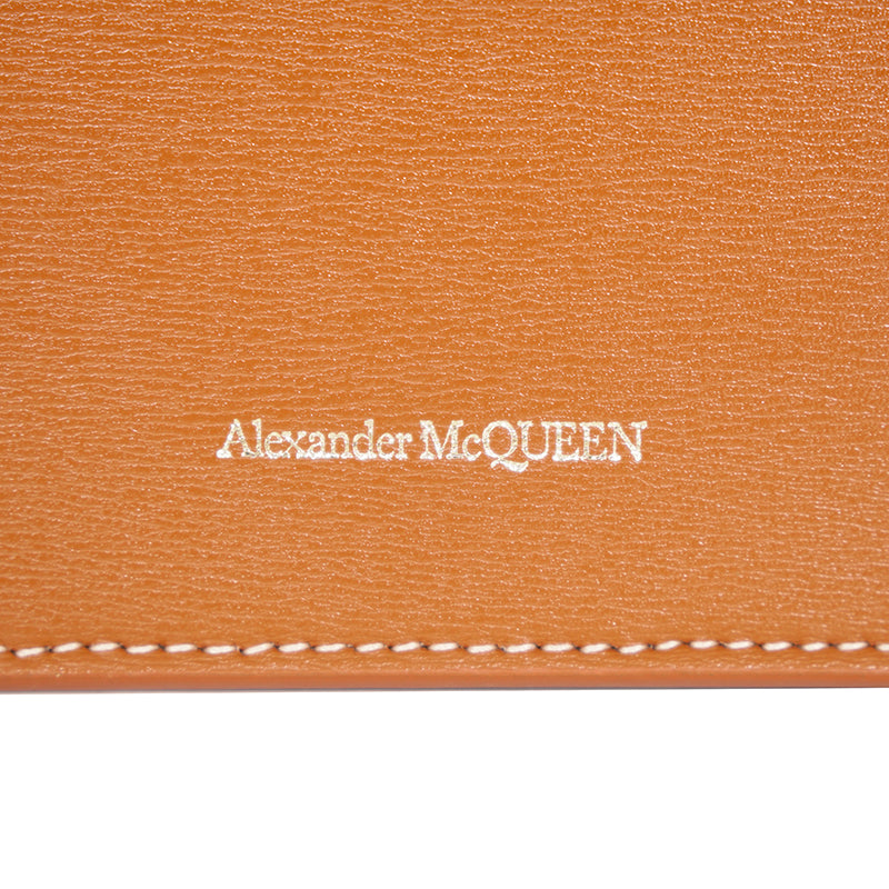 NEW $1,290 ALEXANDER MCQUEEN Caramel Leather SKULL TOP HANDLE BAG & CHAIN STRAP