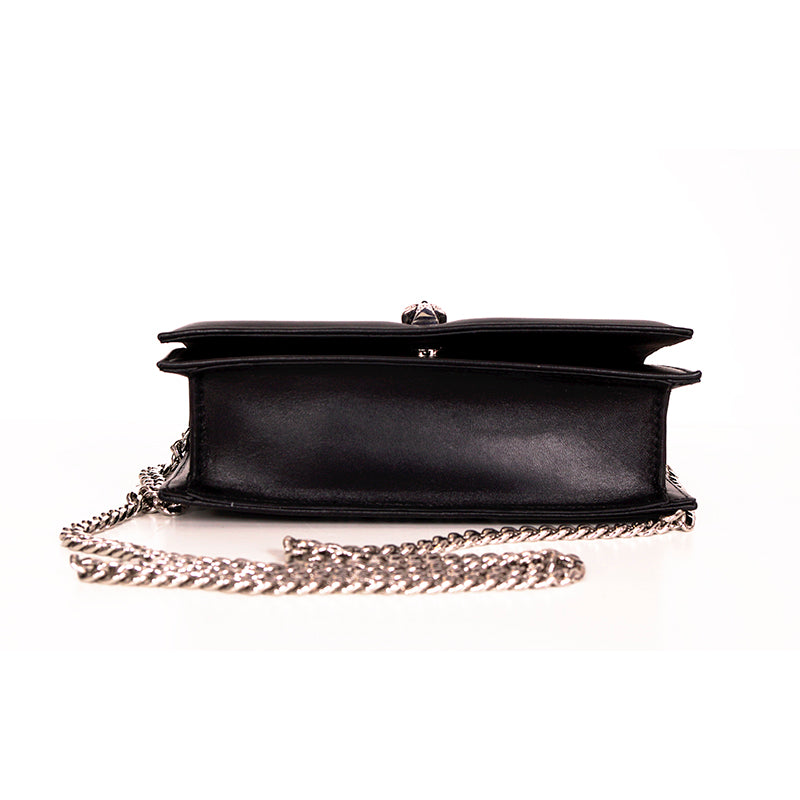 NEW $1290 ALEXANDER MCQUEEN Black Leather MOTORCYCLE RIBBED SKULL Crossbody BAG