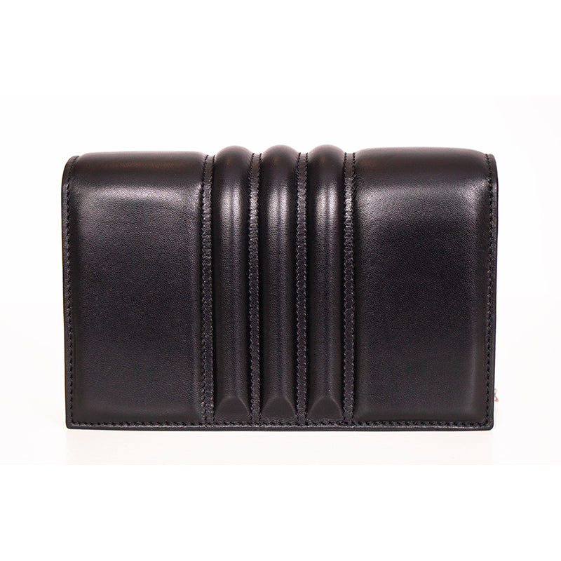 NEW $1290 ALEXANDER MCQUEEN Black Leather MOTORCYCLE RIBBED SKULL Crossbody BAG