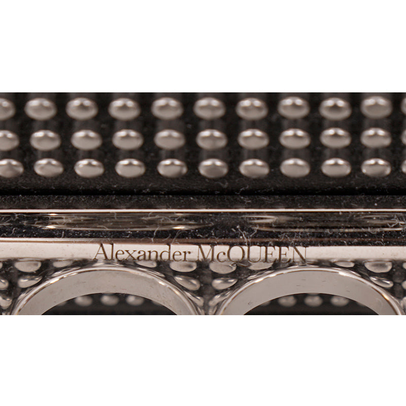 NEW $2,690 ALEXANDER MCQUEEN Black SKULL KNUCKLE Studded Leather Cross-body BAG