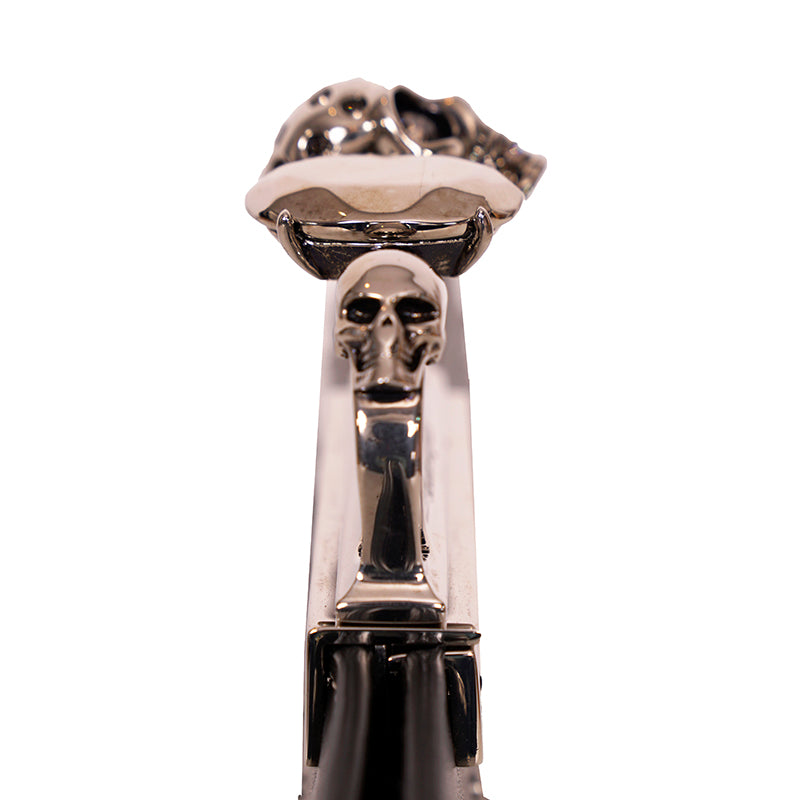 NEW $2990 ALEXANDER MCQUEEN Black SILVER SPIKE STUDDED KNUCKLE 4 Ring SKULL BAG