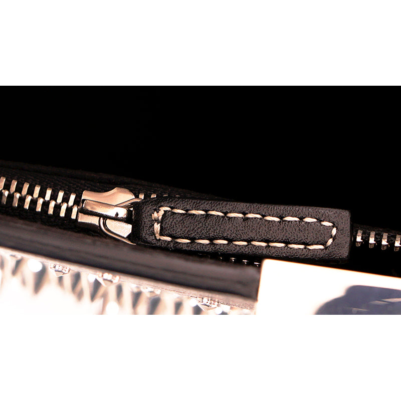 NEW $2990 ALEXANDER MCQUEEN Black SILVER SPIKE STUDDED KNUCKLE 4 Ring SKULL BAG