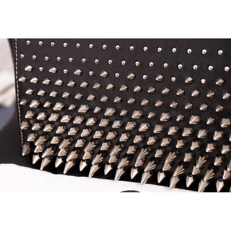 NEW $2990 ALEXANDER MCQUEEN Black SILVER SPIKE STUDDED KNUCKLE 4 Ring SKULL BAG