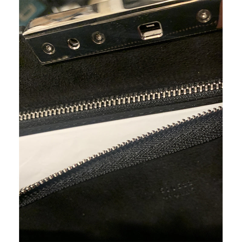 NEW $2990 ALEXANDER MCQUEEN Black SILVER SPIKE STUDDED KNUCKLE 4 Ring SKULL BAG