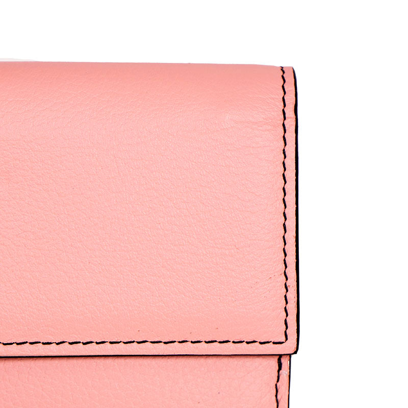 NEW $830 ALEXANDER MCQUEEN Pink Leather Silver SKULL Continental LONG WALLET NWT