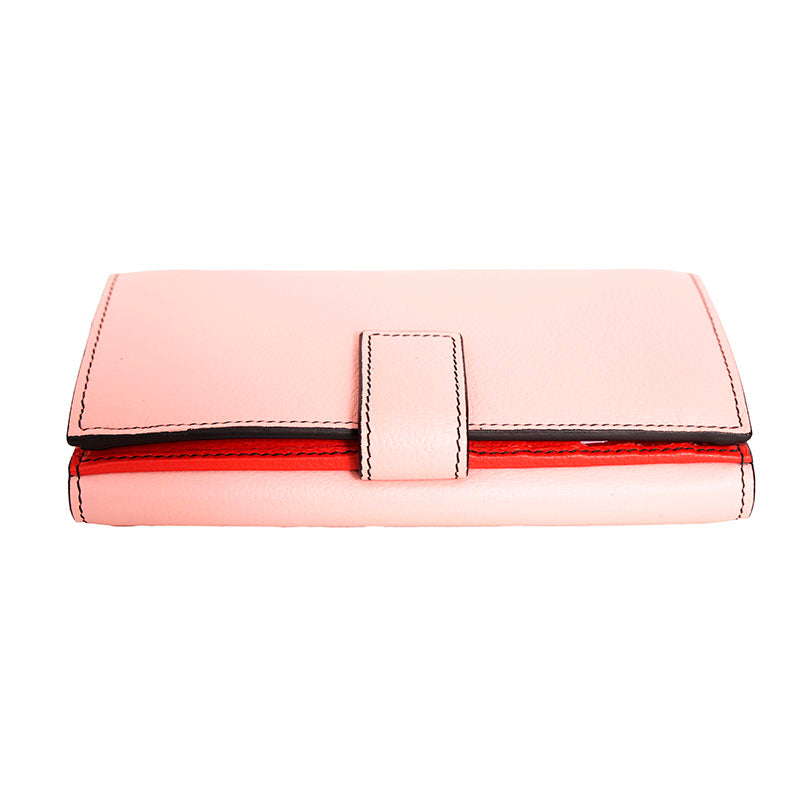 NEW $830 ALEXANDER MCQUEEN Pink Leather Silver SKULL Continental LONG WALLET NWT