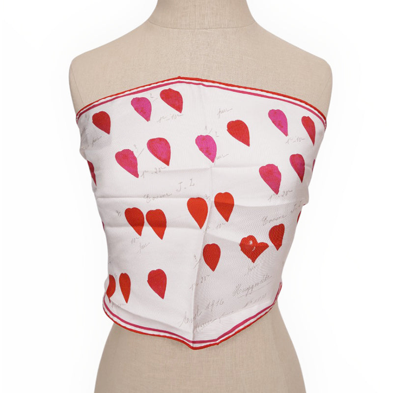 NEW $295 ALEXANDER MCQUEEN Ivory Heart FLOWER PETAL PRINT Head, Bag, NECK SCARF