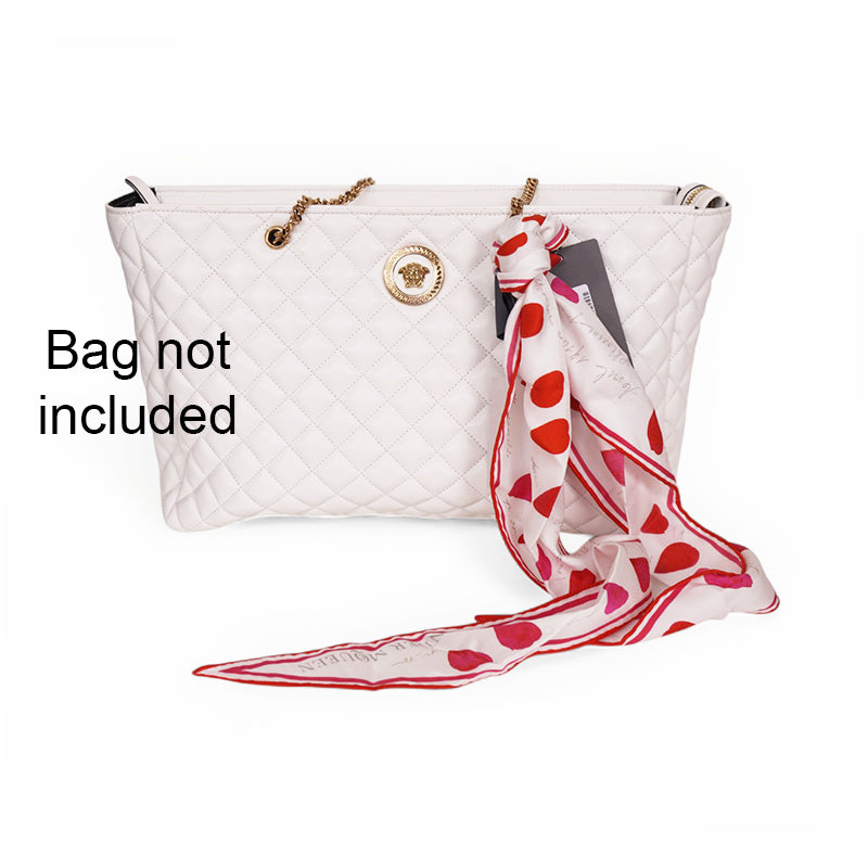 NEW $295 ALEXANDER MCQUEEN Ivory Heart FLOWER PETAL PRINT Head, Bag, NECK SCARF