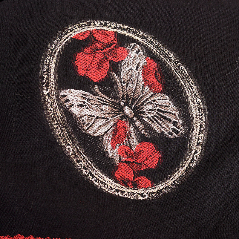 NEW $570 ALEXANDER MCQUEEN Black BELOVED SKULL DAGGER BUTTERFLY Wispy SCARF