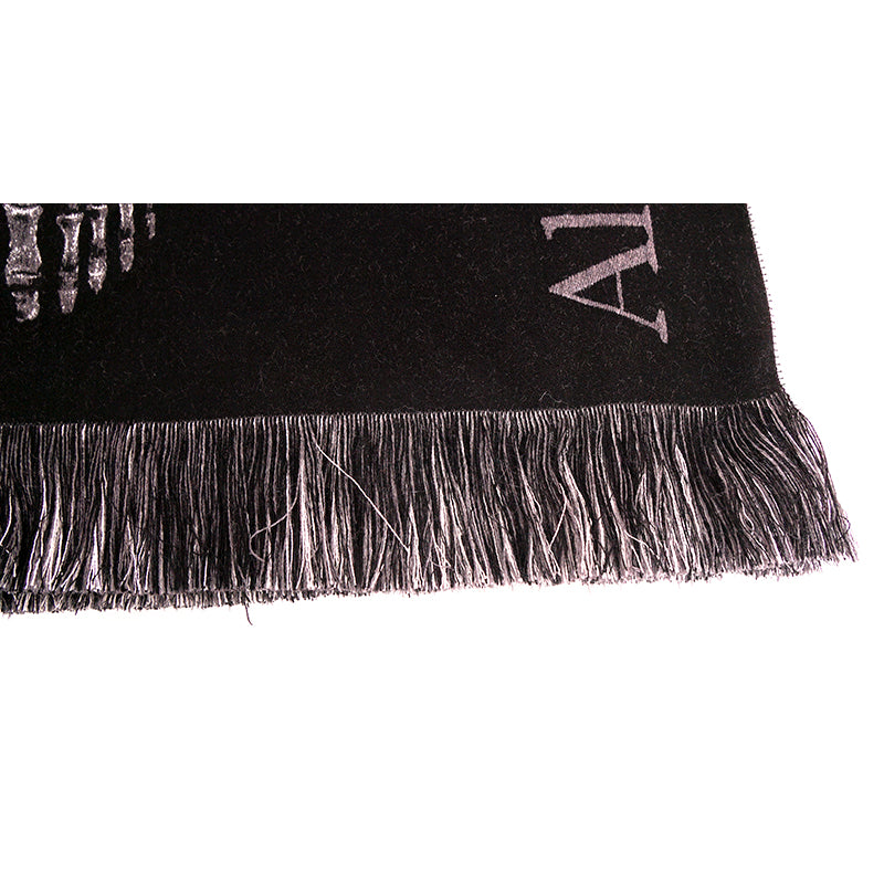 NEW $1080 ALEXANDER MCQUEEN Black BOTANICAL SKELETON Skull BUTTERFLY Wool SCARF