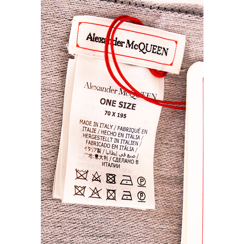 NEW $1080 ALEXANDER MCQUEEN Black BOTANICAL SKELETON Skull BUTTERFLY Wool SCARF