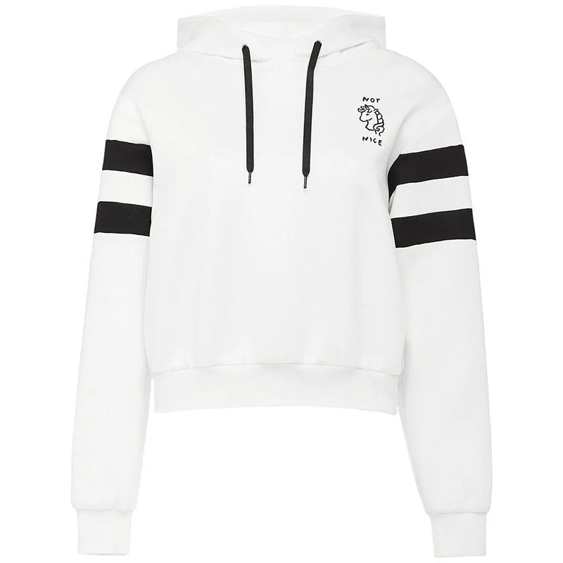 sz S NEW $1,900 MIU MIU White UNICORN NOT NICE Cropped Hoodie SWEATSHIRT TOP NWT