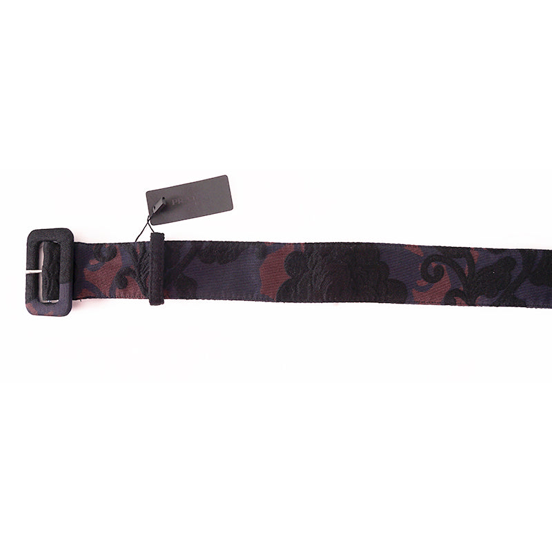 40 NEW $495 MIU MIU RUNWAY Vintage Blue Black Wine FLORAL Tricotine Waist BELT