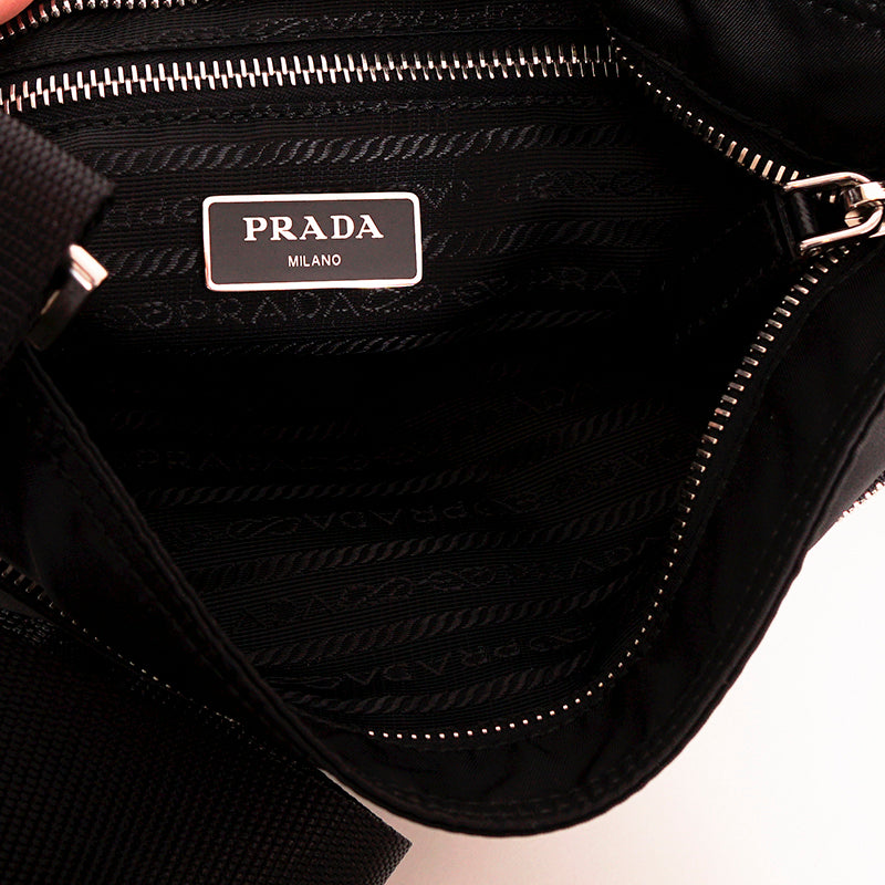NEVER USED PRADA 2011 Vintage Black Nylon Saffiano SKULL CROSSBONE Crossbody BAG