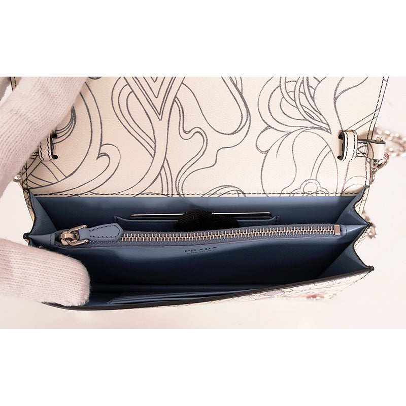 NEW PRADA x James Jean 2018 RUNWAY Rabbit BUNNY PRINT Glacé Calf Leather BAG NIB