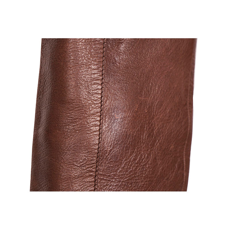37 VINTAGE $2,050 PRADA Brown Rugged Leather OVER THE KNEE Tall Low Heel BOOTS