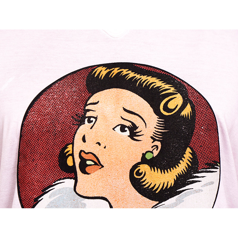sz S NEW $1680 PRADA Runway White GRAPHIC CARTOON COMIC Come On In T-Shirt DRESS