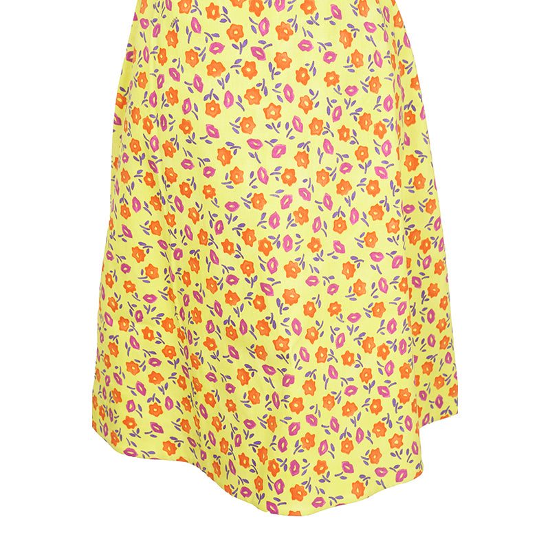 PRADA SWEETHEART NECKLINE BRIGHT YELLOW STRAPLESS BUTTERCUP DRESS SIZE 42 IT