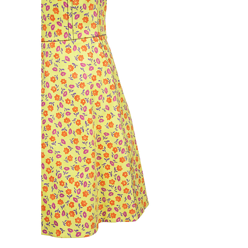 PRADA SWEETHEART NECKLINE BRIGHT YELLOW STRAPLESS BUTTERCUP DRESS SIZE 42 IT