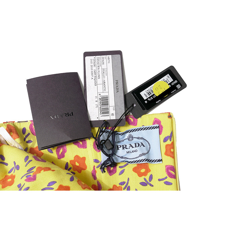 PRADA SWEETHEART NECKLINE BRIGHT YELLOW STRAPLESS BUTTERCUP DRESS SIZE 42 IT