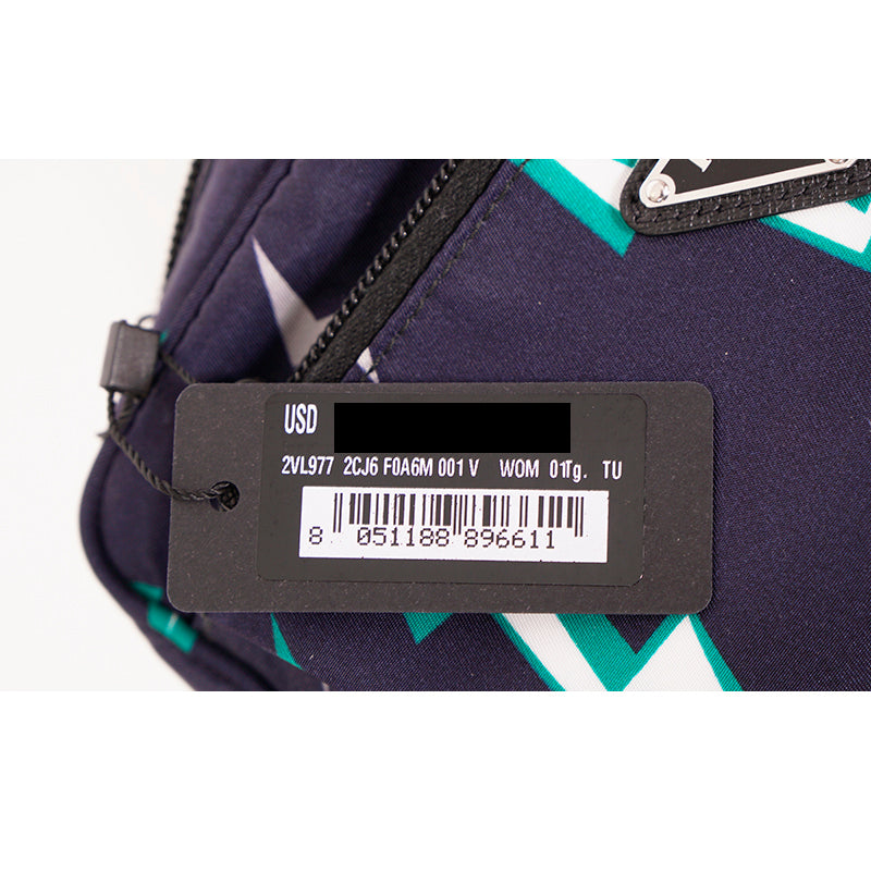 NEW $950 PRADA MEN Blue Frankenstein Thunderbolt Print PADDED NYLON Clutch BAG
