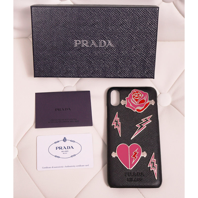 NEW $495 PRADA Universal Studios Frankenstein iPhone X XS Saffiano Leather CASE