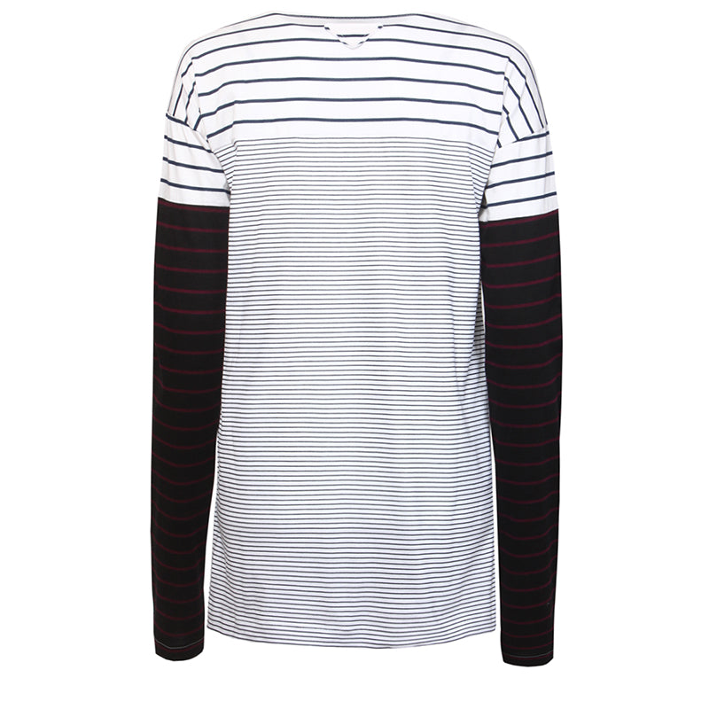 M NEW $1020 PRADA Runway Woman's White Graphic RABBIT Print Long Sleeve T-SHIRT